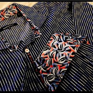 Striped Men’s Bogosse Button Up - Mint Condition!